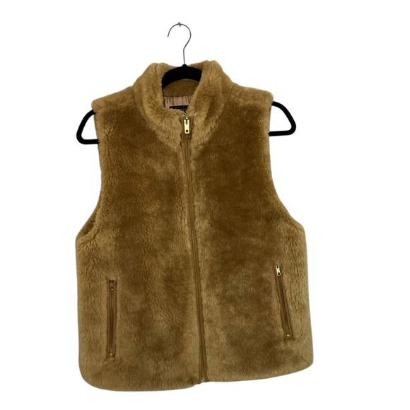 J. Crew Jackets & Blazers - J. Crew Tan Faux Fur Vest
